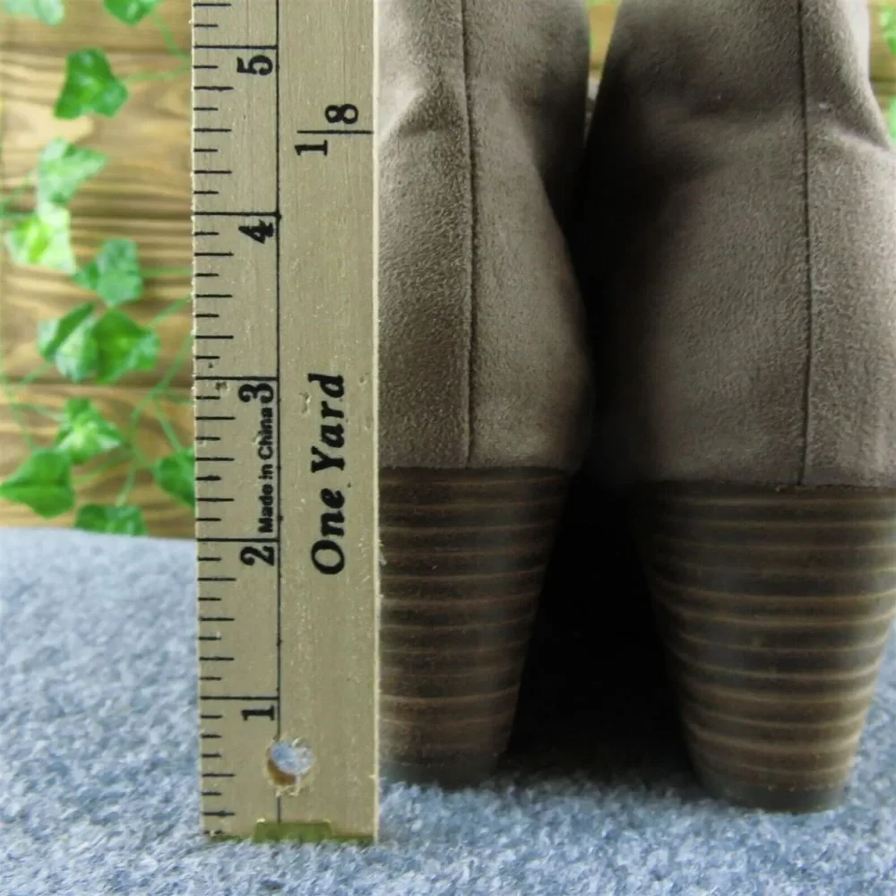 Dr. Scholl's Dakota Women Ankle Boots Brown Fabric‎ Lace Up Size 7.5 Wide